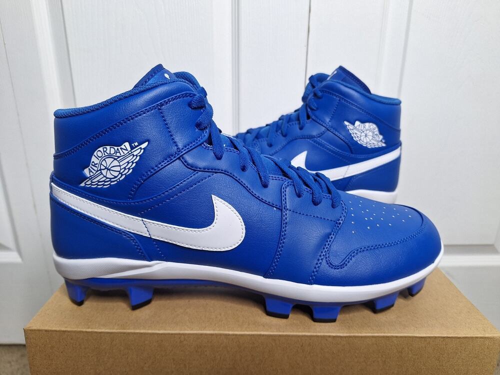 Air Jordan 1 Retro MCS Royal White Baseball Cleats AV5354-401 size 13 No Box